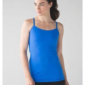 Lululemon Power Y Tank Pipe Dream Blue Size 6 Yoga Gym Athlete Train Pilates